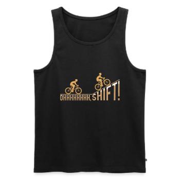 oh Shift Vélo Cyclisme Humour Design cadeau - Débardeur bio Premium Homme - noir - Devant - AI Model Male 178 light (178cm)