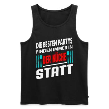 Die Besten Partys Finden Immer In Der Küche Statt - Männer Premium Bio Tank Top - Schwarz - Vorne - Michal (187cm)
