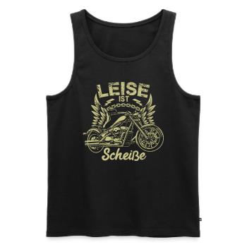 Leise Ist Scheiße - Männer Premium Bio Tank Top - Schwarz - Vorne - AI Model Male 178 light (178cm)