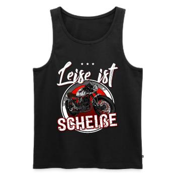Leise Ist Scheisse - Männer Premium Bio Tank Top - Schwarz - Vorne - AI Model Male 178 light (178cm)