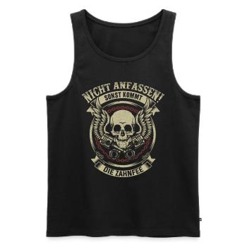 Nicht Anfassen Sonst Kommt Die Zahnfee - Männer Premium Bio Tank Top - Schwarz - Vorne - Michal (187cm)