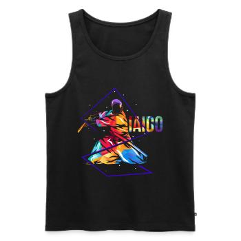 Iaido - Men's Premium Organic Tank Top - black - Front - AI Model Male 178 light (178cm)