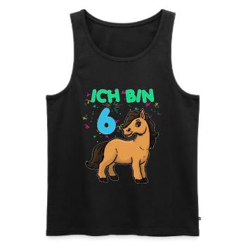 6 Jahre alt Pony Geburtstag - Männer Premium Bio Tank Top - Schwarz - Vorne - AI Model Male 178 light (178cm)