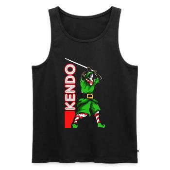 Kendo Christmas gift - Men's Premium Organic Tank Top - black - Front - AI Model Male 178 light (178cm)