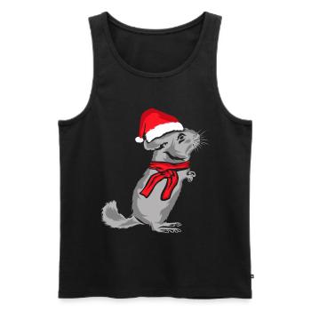 Chinchilla Weihnachten - Männer Premium Bio Tank Top - Schwarz - Vorne - Michal (187cm)