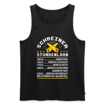 Schreiner Stundenlohn - Männer Premium Bio Tank Top - Schwarz - Vorne - Michal (187cm)