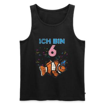 6 Jahre alt Clown Fische Geburtstag Geschenk - Männer Premium Bio Tank Top - Schwarz - Vorne - AI Model Male 178 light (178cm)