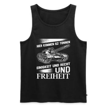 Hier Kommen 62 Tonnen Einigkeit Recht Und Freiheit - Männer Premium Bio Tank Top - Schwarz - Vorne - AI Model Male 178 light (178cm)