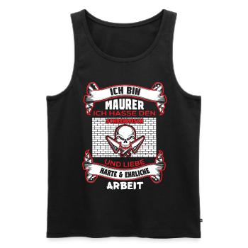 Ich Bin Maurer Und Liebe Harte Arbeit - Männer Premium Bio Tank Top - Schwarz - Vorne - Michal (187cm)