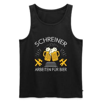 Schreiner Arbeiten Für Bier - Männer Premium Bio Tank Top - Schwarz - Vorne - Michal (187cm)