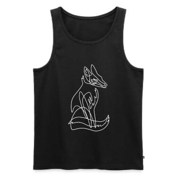 A lines fox - Men's Premium Organic Tank Top - black - Front - AI Model Male 178 light (178cm)