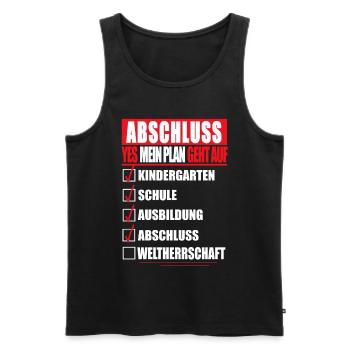 Ausbildung ABSCHLUSS Berufsabschluss Azubi Geselle - Männer Premium Bio Tank Top - Schwarz - Vorne - AI Model Male 178 light (178cm)