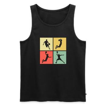 Basketball Player Gift Idea - Men's Premium Organic Tank Top - black - Front - Michal (187cm)