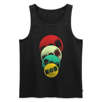 Retro Vinyl - Men's Premium Organic Tank Top - black - Front - Michal (187cm)
