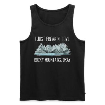 Rocky Mountains - Männer Premium Bio Tank Top - Schwarz - Vorne - AI Model Male 178 light (178cm)