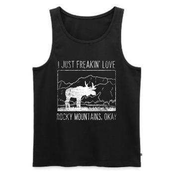 Rocky Mountains Geschenk - Männer Premium Bio Tank Top - Schwarz - Vorne - AI Model Male 178 light (178cm)