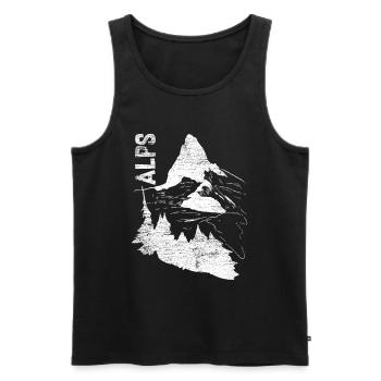Cadeau Alpen Matterhorn Suisse - Débardeur bio Premium Homme - noir - Devant - AI Model Male 178 light (178cm)