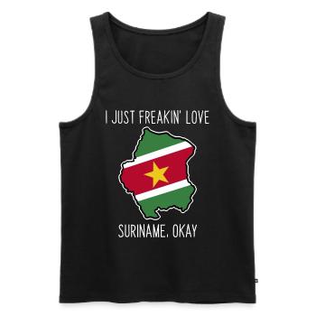 Suriname - Männer Premium Bio Tank Top - Schwarz - Vorne - AI Model Male 178 light (178cm)