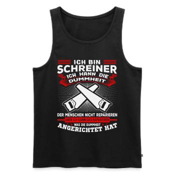 ICH BIN SCHREINER - Männer Premium Bio Tank Top - Schwarz - Vorne - Michal (187cm)