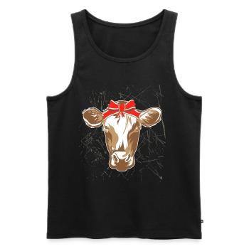 Bandana de vache - Débardeur bio Premium Homme - noir - Devant - Michal (187cm)