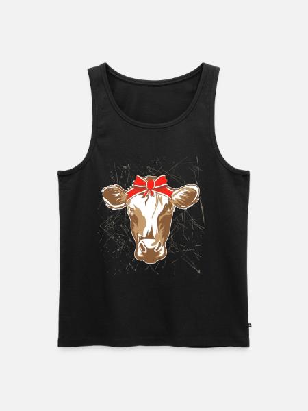 Kuh Halstuch - Männer Premium Bio Tank Top - Schwarz