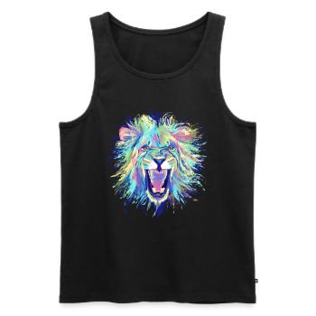 Lion - Men's Premium Organic Tank Top - black - Front - AI Model Male 178 light (178cm)