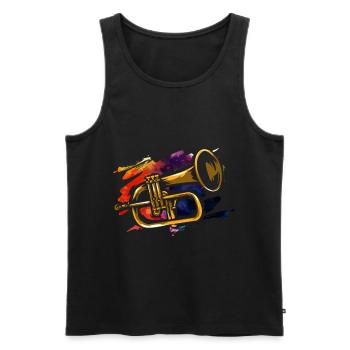 Flügelhorn Trompete - Männer Premium Bio Tank Top - Schwarz - Vorne - AI Model Male 178 light (178cm)