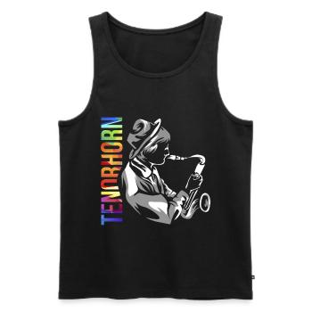 Tenorhorn Geschenk - Männer Premium Bio Tank Top - Schwarz - Vorne - AI Model Male 178 light (178cm)