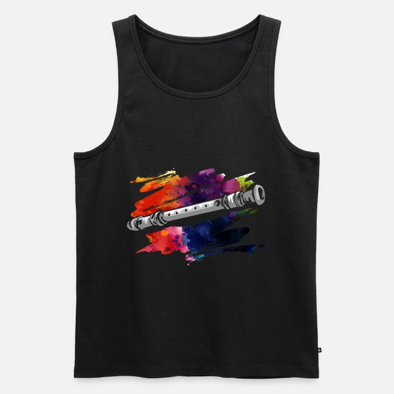 Blockflöte - Männer Premium Bio Tank Top - Schwarz
