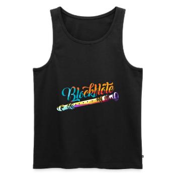 Blockflöte - Männer Premium Bio Tank Top - Schwarz - Vorne - AI Model Male 178 light (178cm)