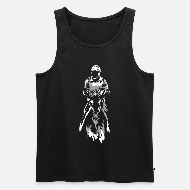 Ausdauer Reitergeschenk - Männer Premium Bio Tank Top - Schwarz