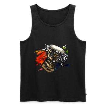Afrobeat Fela Kuti Funk - Men's Premium Organic Tank Top - black - Front - AI Model Male 178 light (178cm)