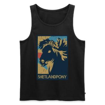 Shetlandpony - Männer Premium Bio Tank Top - Schwarz - Vorne - AI Model Male 178 light (178cm)