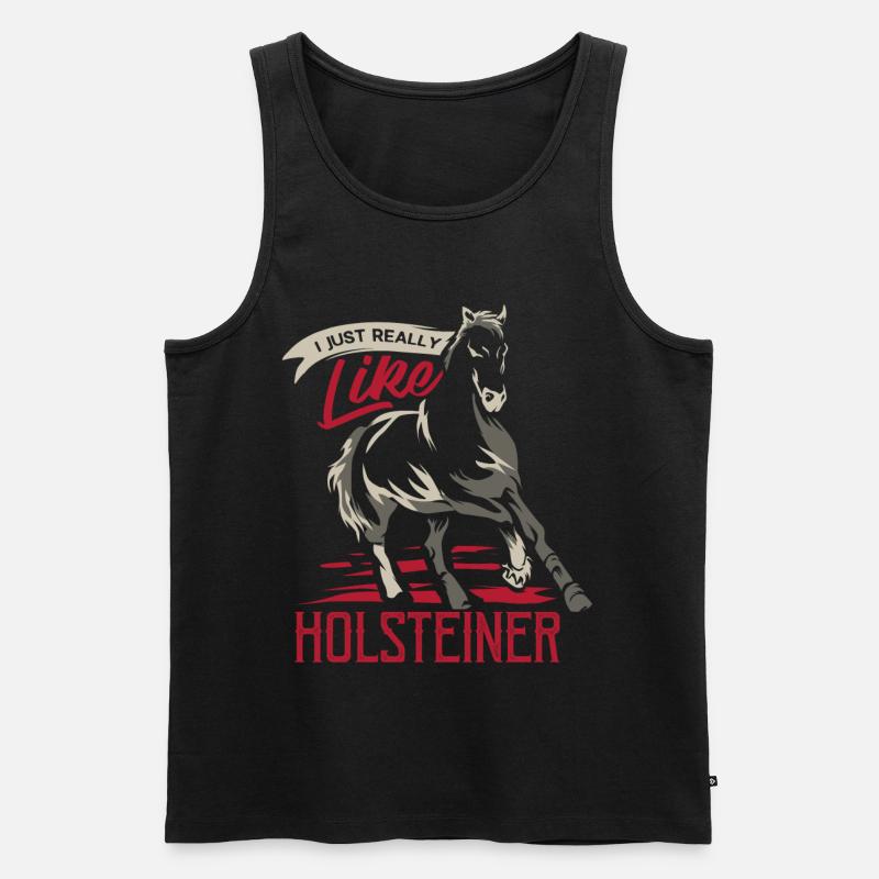 Holsteiner Pferd - Männer Premium Bio Tank Top - Schwarz