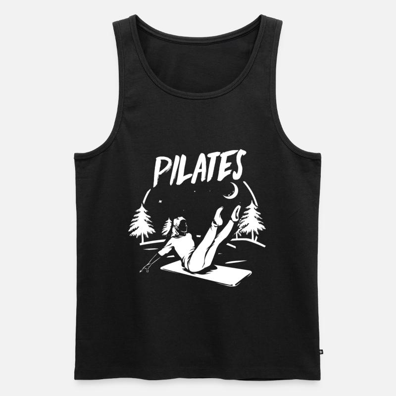 Pilates - Männer Premium Bio Tank Top - Schwarz