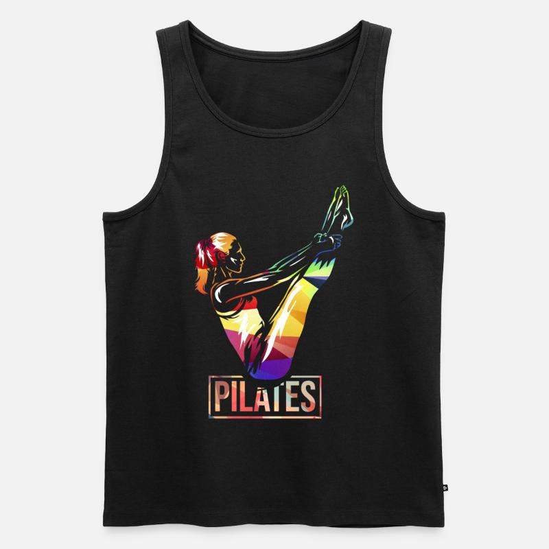Pilates - Männer Premium Bio Tank Top - Schwarz