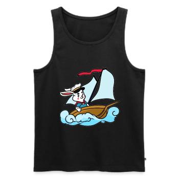 Segeln Kaninchen Kinder - Männer Premium Bio Tank Top - Schwarz - Vorne - AI Model Male 178 light (178cm)