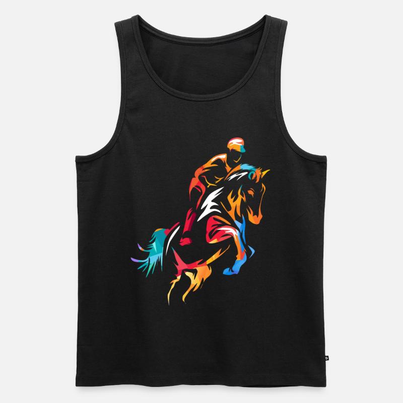 Springreiten Pferdesport Pferde - Männer Premium Bio Tank Top - Schwarz