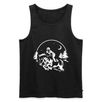 Concours équestre de saut d'obstacles - Débardeur bio Premium Homme - noir - Devant - AI Model Male 178 light (178cm)