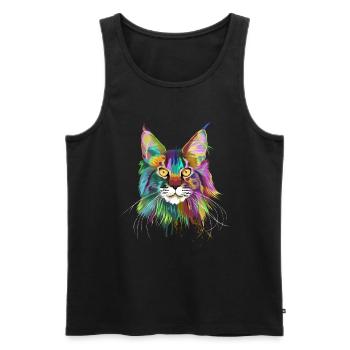Maine coon Katze - Männer Premium Bio Tank Top - Schwarz - Vorne - Michal (187cm)