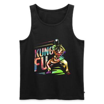 Kung Fu - Männer Premium Bio Tank Top - Schwarz - Vorne - AI Model Male 178 light (178cm)