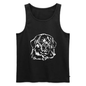 Neufundländer - Männer Premium Bio Tank Top - Schwarz - Vorne - AI Model Male 178 light (178cm)
