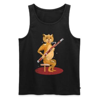 Fagott Katze - Männer Premium Bio Tank Top - Schwarz - Vorne - Michal (187cm)