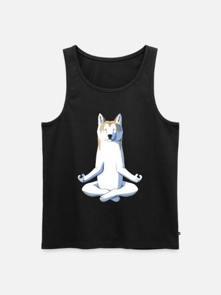 Yoga Akita Dog - Men's Premium Organic Tank Top - black