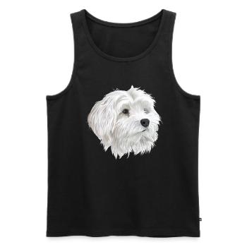 Malteser Hund - Männer Premium Bio Tank Top - Schwarz - Vorne - Michal (187cm)