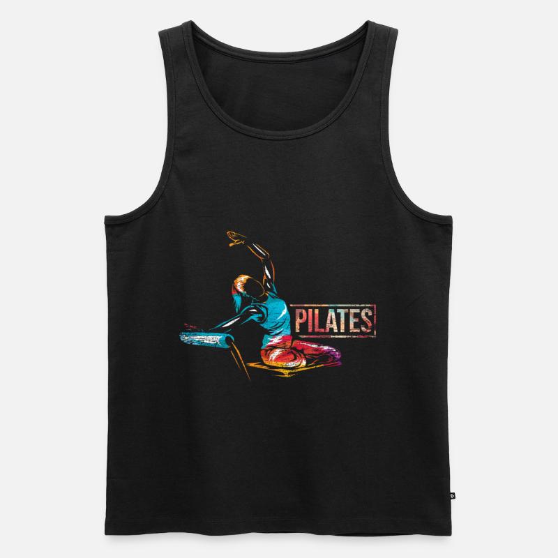 Pilates Geschenk - Männer Premium Bio Tank Top - Schwarz
