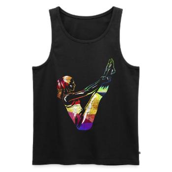 Pilates Geschenk - Männer Premium Bio Tank Top - Schwarz - Vorne - Michal (187cm)