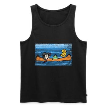 Canoë Canoë Kayak cadeau - Débardeur bio Premium Homme - noir - Devant - AI Model Male 178 light (178cm)