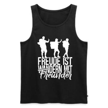 Freude Ist Wandern Mit Freunden - Männer Premium Bio Tank Top - Schwarz - Vorne - Michal (187cm)