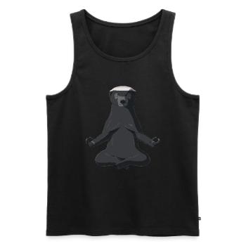 Honig Dachs - Männer Premium Bio Tank Top - Schwarz - Vorne - Michal (187cm)